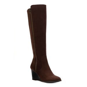 STYLE & COMPANY Womens Brown Dual Zip Round Toe Wedge Zip-Up Dress Boots 5.5
